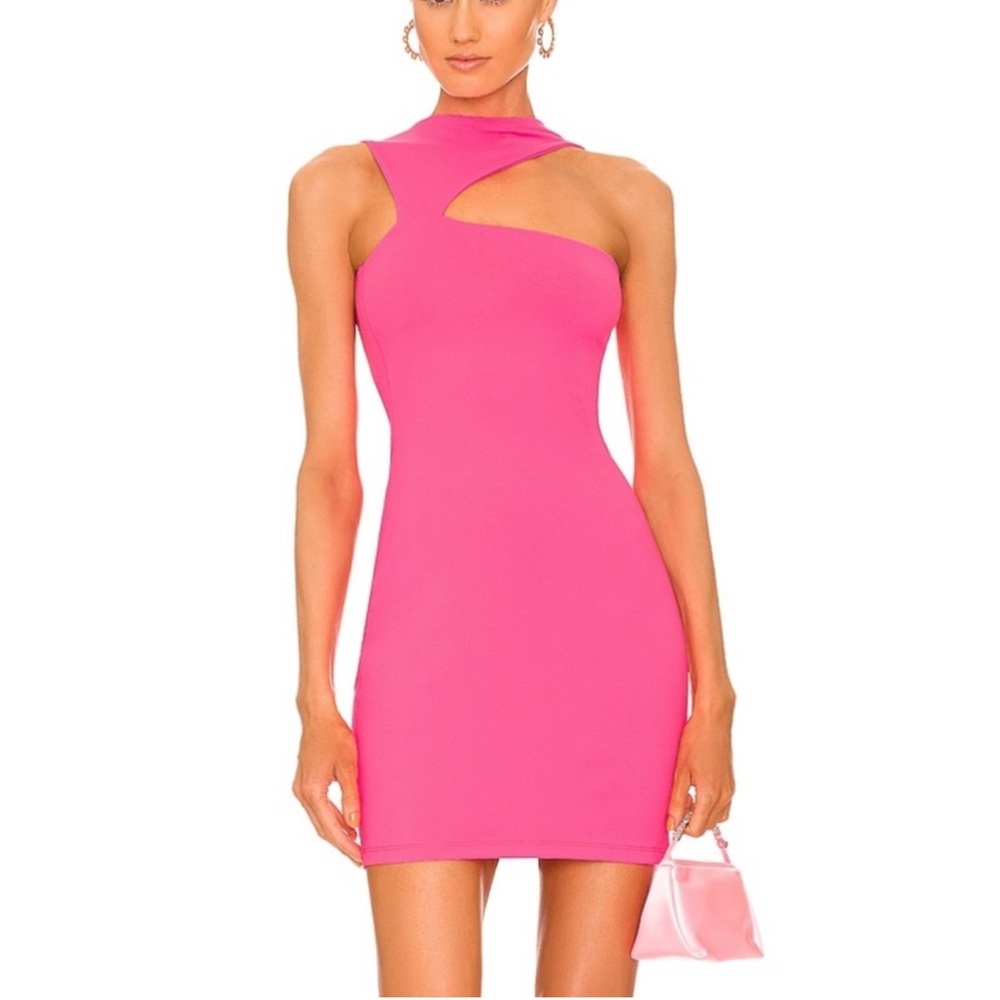 Susana Monaco Vibrant Pink One-Shoulder Dress